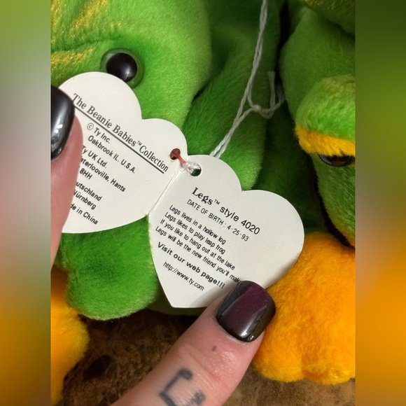 🐸💚 TY Smoochy Frog Lot – 6 Total (4 Smoochy, 1 Legs, 1 Teenie Smoochy) - Picture 8 of 9